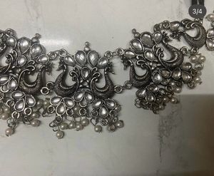 Exquisite Peacock Oxidized Choker Necklace