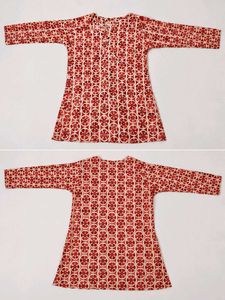 Red Floral Print Kurta