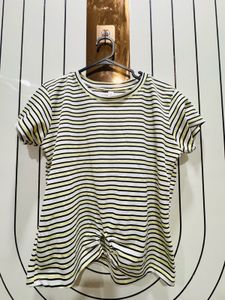 Striped Twist Front T-Shirt