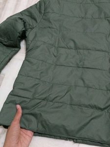olive green puffer jacket