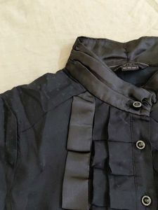 Gothic Ruffle Black Top
