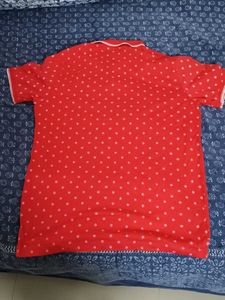 Men's Red Polka Dot Polo Shirt
