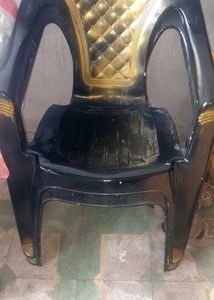 Vintage Black and Gold Plastic Chair 2 set