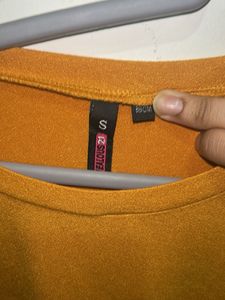 Mustard Yellow Tassel Trim Top