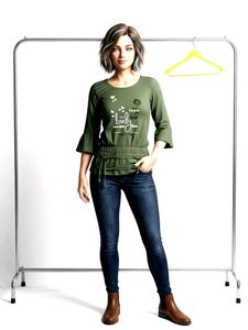 Stylish Green Tunic with Bell Sleeves