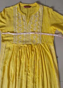 Yellow Embroidered Kurta