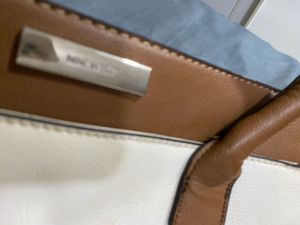 Stylish Cream &amp; Brown Handbag