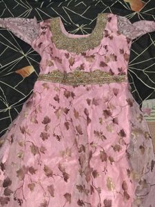 Beautiful Pink Embroidered Ethnic Gown