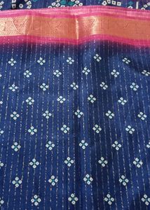 New Blue Bandhani Print Saree