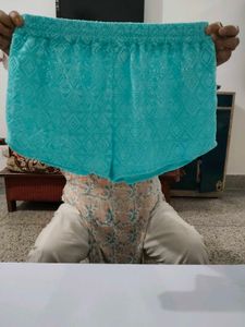 Sea Green Lace Swim Cover-Up Shorts