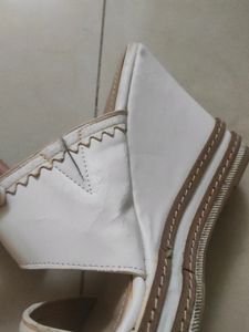 Bata Insolia white wedges heels platforms slides size 38