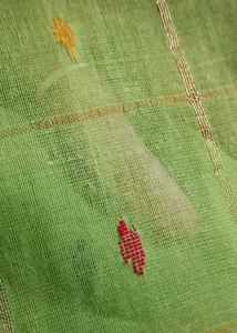 BRAND NEW Thread work golden checks cotton saree