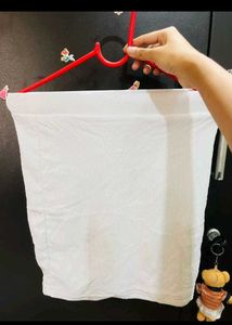 White Textured Mini Skirt