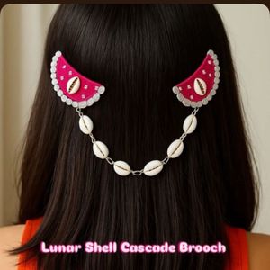 Bohemian Shell Hair Cascade Brooch
