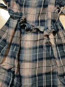 Plaid Button-Down Shirt Dress