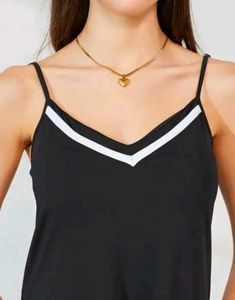 Black Maxi Dress with White Trim