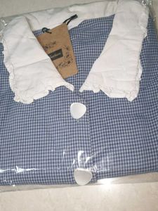 Blue Gingham Button-Up Shirt no 105