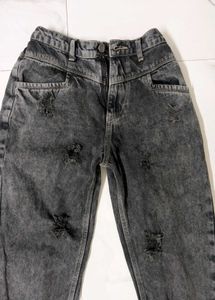 Distressed Charcoal Jeans
