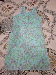 Light Blue Floral Print Kurta