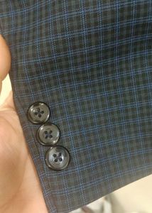 Stylish Blue Checked Blazer
