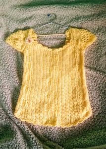crochet lemon yellow top
