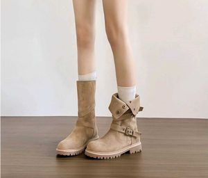 High Barrel Maillard Retro Boots for Women