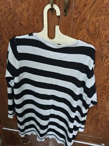 Chic Striped V-Neck Sweater Top
