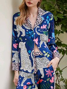 Silky Leopard Print Pajama tops🐆🌺✨️