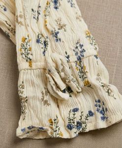 Cream Floral Print Long Sleeve Top
