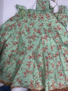 Mint Green Embroidered Lehenga Choli