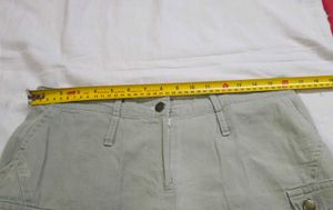 Women's Grey Cotton Cargo Shorts