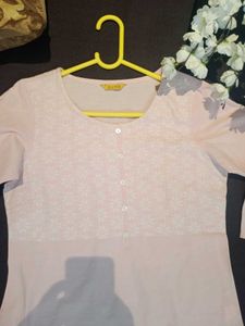 Aurelia Formal/Casual Baby Pink Cotton Kurti-S
