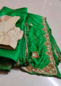 Embellished Green Silk Saree