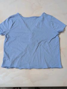 Dressberry Light Blue V-Neck Button-Up Top