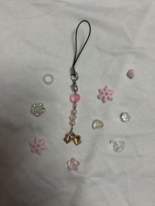 Pink Bow Beaded Charm