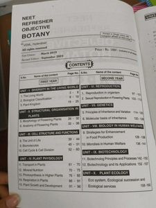 Neet Refresher, objective botany