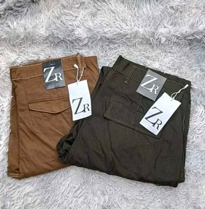 2 Cargo Pants - Olive Green &amp; Brown