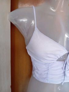 Lavender Ruched Halter Neck Top