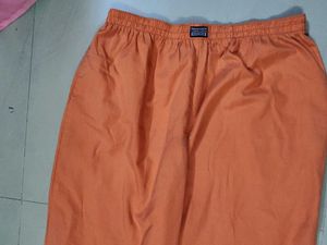 Orange trousers women cotton