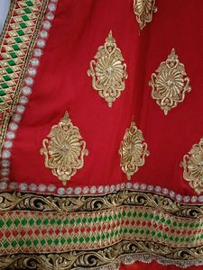 Heavy Golden Embroidery Red Designer Afgani Style