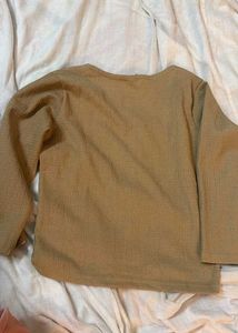 Cute brown square neck top