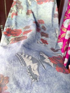 Blue Floral Print Slip Dress