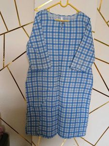 Blue Checkered Kurta
