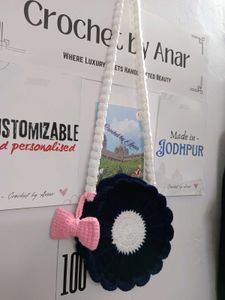 Crochet cute daisy flower bag with bow ❣️