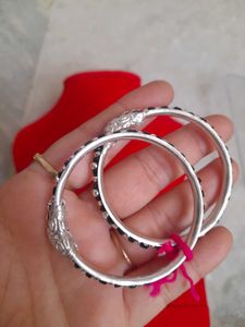 Elegant Silver Bangles Set