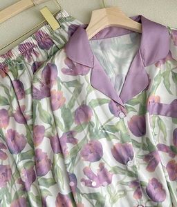 Luxurious Satin Floral Pyjama Set