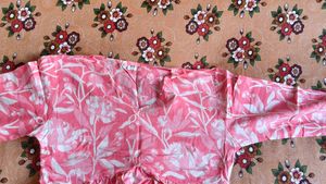 Pink Floral Print short Kurti