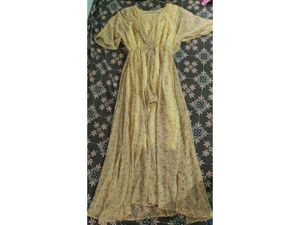 Elegant Yellow Floral Maxi Dress