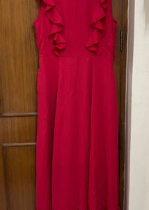 Red Ruffled Maxi Dress
