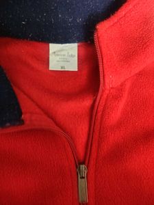 Cozy Red Fleece Zip-Up Sweater